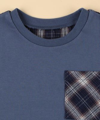 ワッシャーチェック使い　半袖Ｔシャツ（ベビーサイズ）（２３６１ＴＫ２３）