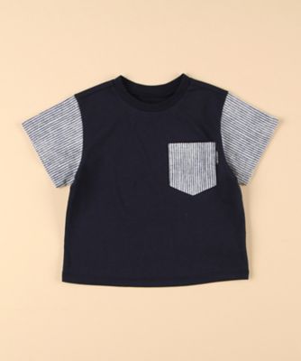 ヒッコリープリント使い　半袖Ｔシャツ（ベビーサイズ）（２３６１ＴＫ４５）