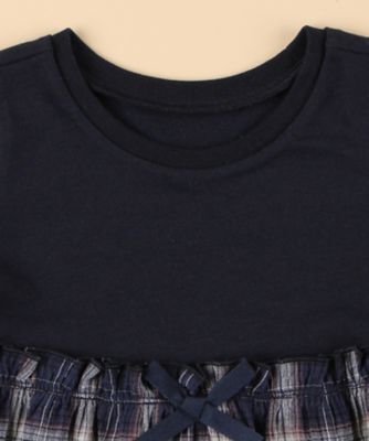 ワッシャーチェック使い　デザインＴシャツ（ベビーサイズ）（２３６２ＴＫ４３）