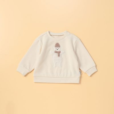 ＜COMME CA ISM (Baby&Kids)＞クマアップリケ付き　長袖トレーナー（２３６５ＣＡ０７）