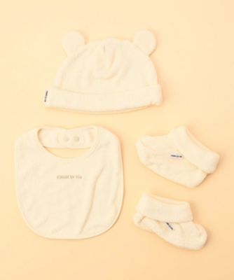 ＜COMME CA ISM (Baby&Kids)＞耳付きニットキャップ・スタイ・ブーティーの入ったギフトセット（２３８３ＷＩ０３）