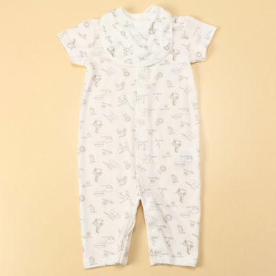 ＜COMME CA ISM (Baby&Kids)＞半袖ツーウェイオール・スタイ入り　ギフトセット（５０－７０ｃｍ）（２３８３ＷＹ０４）