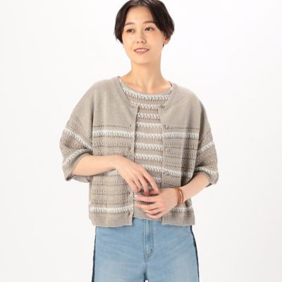 〔　Ｓサイズ　〕　【ツイン対応】クロッシェ風引き上げ柄　ニットジレ（２６０６ＩＧ０７）