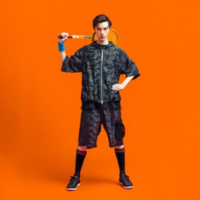 ＜β MEN (Men)＞カモフラージュ半袖ジップオーバー（２７０１ＢＧ０２）