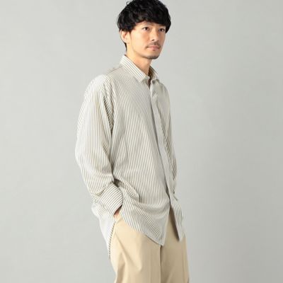 キャメルストライプ ロングシャツ（2703IG02） | β MEN (Men