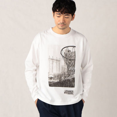 ＜β MEN (Men)＞Ｌ／ＳフォトプリントＴ　　【ＢＡＳＫＥＴＢＡＬＬ　ＨＯＯＰ】（２７０３ＴＣ０１）