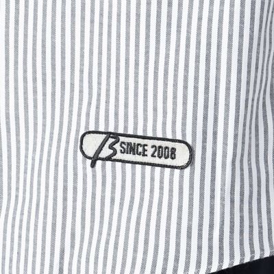 ピーチスキンツイル　ブロックストライプシャツ　（２７１３ＩＡ０２）