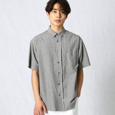 反応染め　ワンポイントワッペン半袖シャツ（２７２７ＩＹ０６）