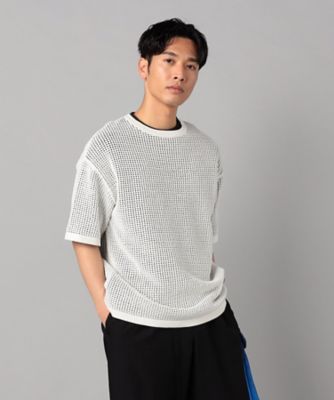 ＜β MEN (Men)＞半袖メッシュ　クルーネックニット（２７５３ＫＫ０２）