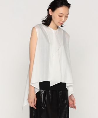 ＜BASILE28 (Women)＞輝きの白をまとって　フレアシャツ（２８０２ＨＨ０３）