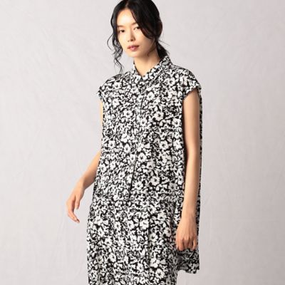 ＜BASILE28 (Women)＞モノフラワープリント　シャツ（２８０３ＢＥ０２）