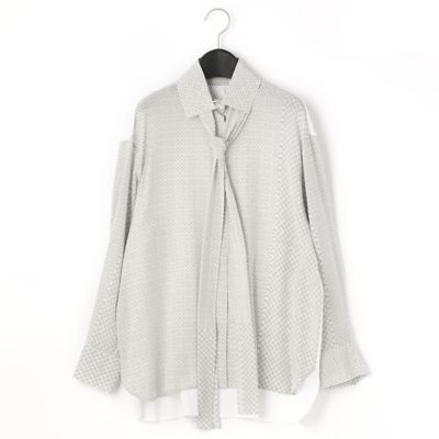＜BASILE28 (Women)＞シルクプリント　ボウタイブラウス（２８０３ＨＴ０２）
