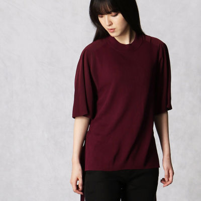 ＜BASILE28 (Women)＞カッティングニット半袖プルオーバー（２８０４ＩＲ０４）