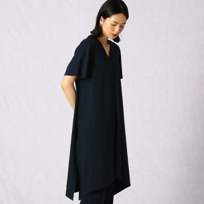 【セットアップ対応】トリビスストレッチ　　Ｖネックチュニックドレス（２８０５ＯＺ０１）
