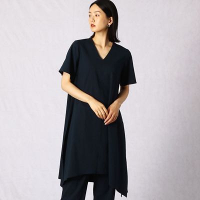 【セットアップ対応】トリビスストレッチ　　Ｖネックチュニックドレス（２８０５ＯＺ０１）