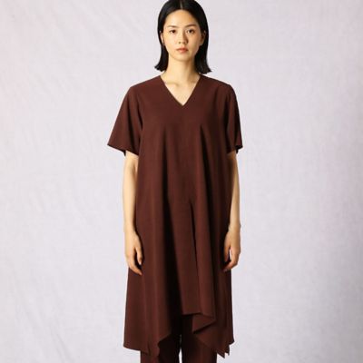 【セットアップ対応】トリビスストレッチ　　Ｖネックチュニックドレス（２８０５ＯＺ０１）