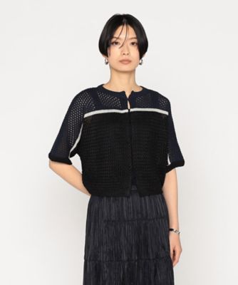 ＜BASILE28 (Women)＞メッシュ柄ニットボレロ　　（２８０６ＩＫ０９）