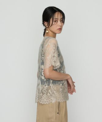 BASILE28 (Women)/バジーレヴェントット サフィランリバーレース大柄　ブラウス（２８０７ＢＫ０８）