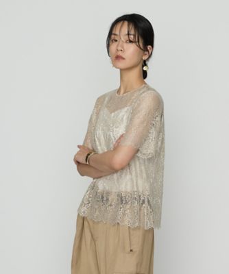BASILE28 (Women)/バジーレヴェントット サフィランリバーレース小柄　ブラウス（２８０７ＢＫ０９）