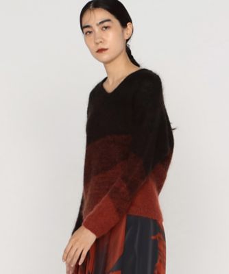 CHARCOAL ＆ RED SHADE モヘヤニットプルオーバー