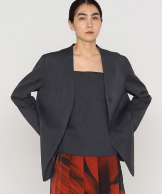 ＜BASILE28 (Women)＞ＣＨＡＲＣＯＡＬ　＆　ＲＥＤ　ＳＨＡＤＥ　　ノーカラージャケット（２８０７ＪＩ０８）