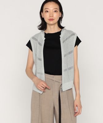 ＜BASILE28 (Women)＞キラつや　ノースリーブニットパーカ（２８０８ＩＧ１２）