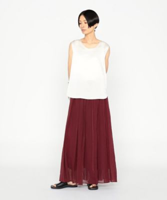 100／2オーガンジー洗い加工 パイピングタックスカート