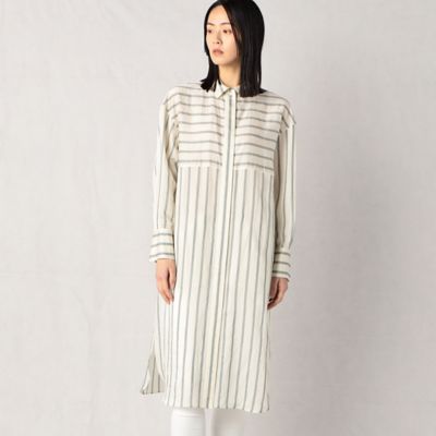 ＜BASILE28 (Women)＞ストライプ　ロングシャツ（２８１０ＨＣ０３）