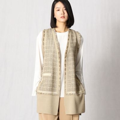 ＜BASILE28 (Women)＞〔ＰＡＯＬＥＴＴＩ〕ツイード　ニットジレ（２８１０ＩＹ１４）