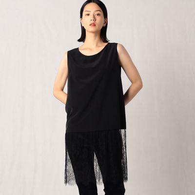＜BASILE28 (Women)＞リバーレース付き　ノースリーブブラウス（２８１２ＢＡ０６）