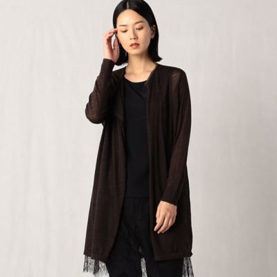＜BASILE28 (Women)＞斜行天竺　ニットロングカーディガン（２８１２ＩＡ０８）