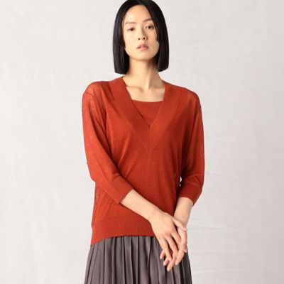 ＜BASILE28 (Women)＞【アンサンブル対応】リネンナイロン　ニットプルオーバー（２８１２ＩＣ１６）