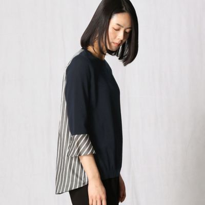 ＜BASILE28 (Women)＞コンビネーションニット　クルーネックプルオーバー（２８１４ＩＹ１７）