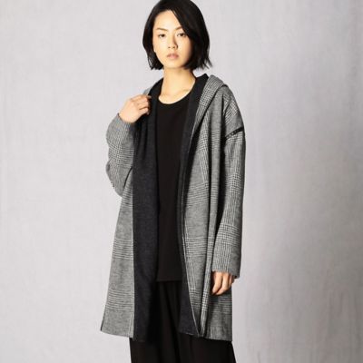 ＜BASILE28 (Women)＞グレンチェック　フード付きカーディガン（２８１５ＣＷ０１）
