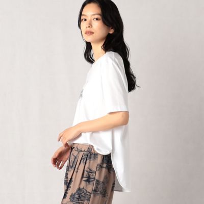 フィレンツェモチーフ ドローイング刺繍Tシャツ（2818TC09 