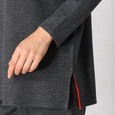 【セットアップ対応】コネクションニット　裏配色プルオーバー（２８１９ＩＷ１５）