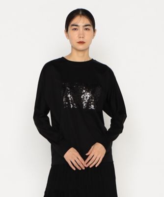 【SALE】BASILE28 (Women)/バジーレヴェントット プレミアムスムース スパンコール刺繍ラグランプルオーバー(2820TK01) クロ トップス【三越伊勢丹/公式】