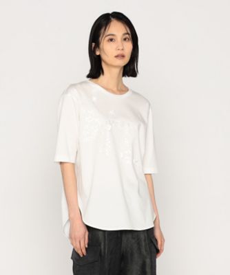 プレミアムスムース スパンコール×合皮Tシャツ