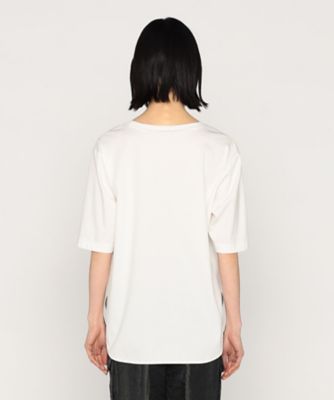 プレミアムスムース スパンコール×合皮Tシャツ