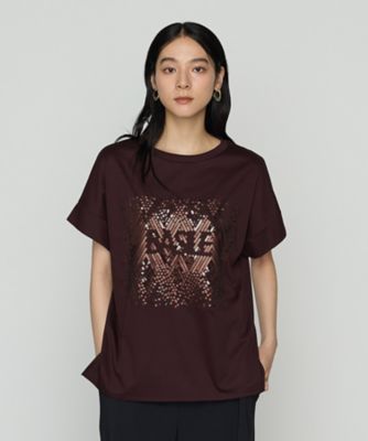 BASILE28 (Women)/バジーレヴェントット プレミアムスムース ヘリンボーン刺繍Tシャツ(2820TK14) ワイン トップス【三越伊勢丹/公式】