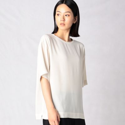 ＜BASILE28 (Women)＞ツイストジョーゼット　Ｔブラウス（２８２１ＢＡ０５）