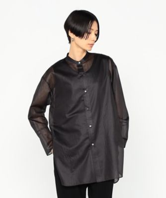 ＜BASILE28 (Women)＞ボーダーオーガンジー　シャツ（２８２１ＨＫ０４）
