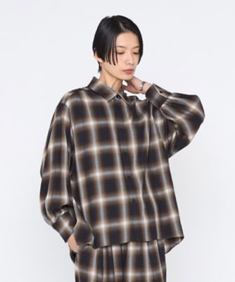 ＜BASILE28 (Women)＞オンブレチェック　シャツ（２８２１ＨＯ０１）