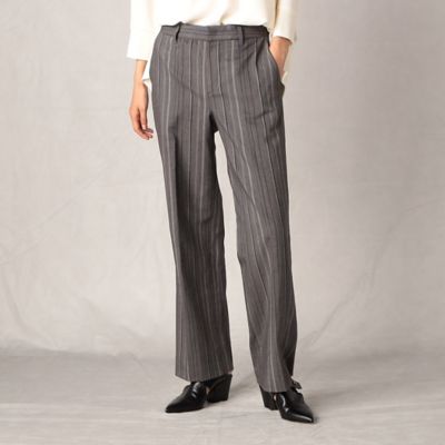 ＜BASILE28 (Women)＞ドライストレッチストライプ　ワイドパンツ（２８２２ＰＥ０４）