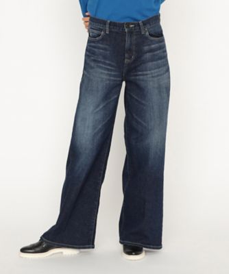 11．5OZムラ染め糸左綾ストレッチデニム ワイドデニムパンツ