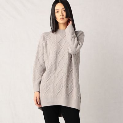 ＜BASILE28 (Women)＞ケーブル柄　ニットプルオーバー（２８２３ＩＡ１８）
