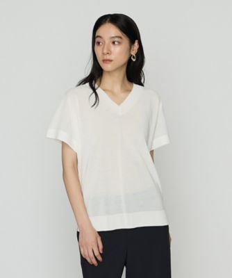 ＜BASILE28 (Women)＞コイルヤーン　Ｖネックニット（２８２３ＩＫ１３）