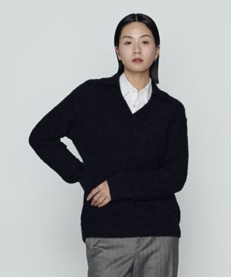 ＜BASILE28 (Women)＞ループヤーン襟付き　ニットプルオーバー（２８２３ＩＭ１７）