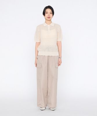 透かし編みポロニット プルオーバー（2823IO01） | BASILE28