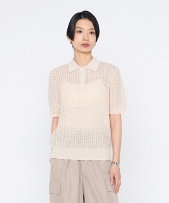 透かし編みポロニット プルオーバー（2823IO01） | BASILE28